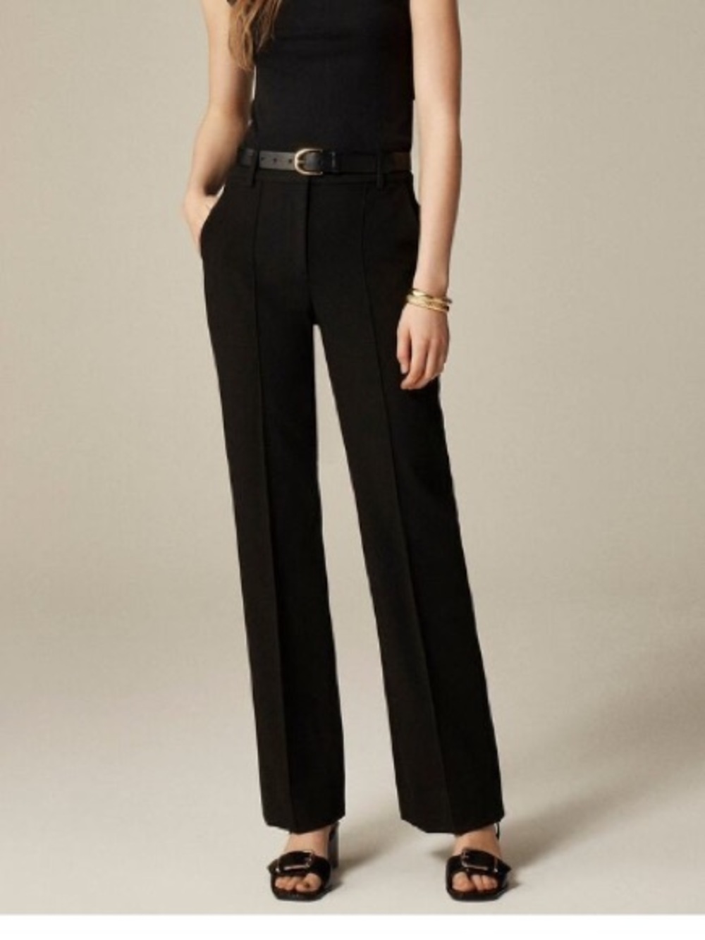 J. Crew Black Natalia High-Rise Tailored Trousers